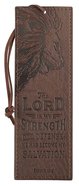Bookmark With Tassel: The Lord is My Strength Brown (Exodus 15:2) Imitation Leather