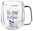 Glass Mug: Be Still and Know (Psalm 46:10) Clear/Birds (296 Ml) Homeware