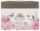 Bible Cover Large: Be Still Pink Butterfly (Psalm 46:10) Imitation Leather