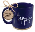 Ceramic Mug: Happy, Blue (Psalm 103:5) Powerful Words (503 Ml) Homeware