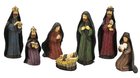 Resin Wood Look Nativity Decor Set of 8: Colored Homeware