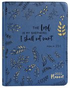 2022 16-Month Diary/Planner: The Lord is My Shepherd (Zippered) Dusty Blue + Gold Foil (Ps 23:1) Imitation Leather