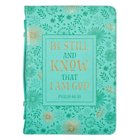 Bible Cover Large: Be Still & Know Turquoise (Psalm 46:10) Imitation Leather