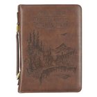 Bible Cover Medium: Wings Like Eagles Brown (Isaiah 40:31) Imitation Leather