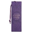 Bookmark With Tassel: She is Clothed Purple (Proverbs 31:25) Imitation Leather