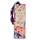Bookmark With Tassel: Blessed is the One Floral (Jer. 17:7) Imitation Leather