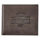 Leather Wallet: With God All Things Are Possible (Matthew 19:26) Genuine Leather