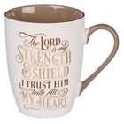 Ceramic Mug: The Lord is My Strength (Psalm 28:7) Brown Inside (355 Ml) Homeware