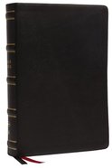 NKJV Single-Column Wide-Margin Reference Bible Black (Red Letter Edition) Genuine Leather