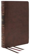 NKJV Reference Bible Classic Verse-By-Verse Center-Column Brown Thumb Indexed (Red Letter Edition) Genuine Leather