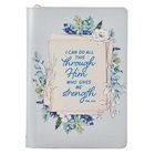 Journal: All Things Blue Floral (Phil 4:13) Imitation Leather