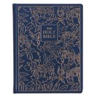 KJV Large Print Note-Taking Bible Navy Blue Floral (Black Letter Edition) Imitation Leather