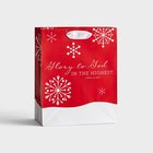 Christmas Gift Bag Medium: Red Snowflakes - Glory to God in the Highest Stationery