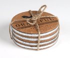 Coasters Cork and Metal, Round (Set of 4) (Farm & Ranch Series) Homeware