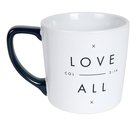 Canc: Ceramic Mug: Love Over All, Navy Blue Handle (414ml) Homeware