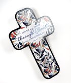 Bookmark Cross-Shaped: All Things Through Christ Navy/Multi Leaves (Phil. 4:13) Stationery