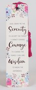 Bookmark With Tassel: Serenity Prayer, Bright Pink Floral Stationery