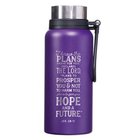 Stainless Steel Water Bottle: I Know the Plans (Jer. 29:11) Purple (946ml) Homeware