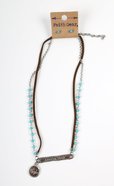 Women's Faith Gear Bar Necklace: Amazing Grace, Turquoise Semiprecious Stones, Matching Pair of Stud Earrings Jewellery