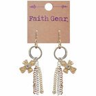 Women's Faith Gear Earrings: Tassel Crosses, (Brushed Gold/rose Gold/antique Silver) Jewellery