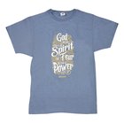 T-Shirt: God Has Not Given Us a Spirit of Fear, Large, Round Neck, Denim, 2 Tim 1:7 Soft Goods