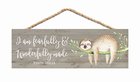 String Sign: I Am Fearfully & Wonderfully Made Pine, Sloth on Branch (Psalm 139:14) Plaque
