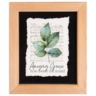 Framed Wall Art: Amazing Grace How Sweet the Sound, Leaf and Sheet Music (Pine/acrylic) Plaque