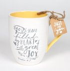 Ceramic Mug : Cup of Happy (Psalm 4:7) Yellow (414ml) (Scripture Ink Series) Homeware