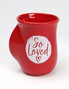 Ceramic Handwarmer Mug: So Loved, Red/White Circle (1 John 4-7) Homeware