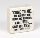 Stone Scripture Block: Come to Me Engraved, Square (Matt 11:28) Homeware