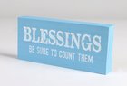 Mini Plaque: Blessings Be Sure to Count Them, Blue Plaque