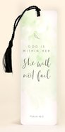 Bookmark With Tassel: She Will Not Fail (Proverbs 46:5) Stationery