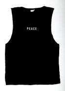 Mens Barnard Tank: Peace, Medium, Black With White Print (Abide T-shirt Apparel Series) Soft Goods