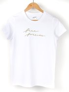 Womens Maple: Free Forever, Large, Gold Metallic Print on White (Abide Womens Apparel Series) Soft Goods