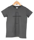 Youth Boys: Unashamed, Romans 1:16, Size 16, Black Print on Charcoal (Abide Children's Apparel Series) Soft Goods