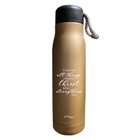 Stainless Steel Flask Water Bottle 600ml: I Can Do All Things, Sand Gold Homeware