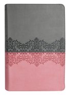 NIV Life Application Study Bible Third Edition Large Print Gray/Pink Indexed (Red Letter Edition) Premium Imitation Leather