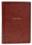 NKJV Reference Bible Center-Column Giant Print Brown (Red Letter Edition) Premium Imitation Leather