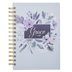 Journal: Grace, Blue Floral Spiral