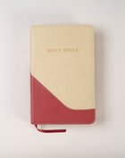 KJV Personal Size Giant Print Reference Bible Brick Red/Sand Flexisoft Imitation Leather