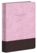 KJV Large Print Thinline Reference Bible Chocolate/Pink Imitation Leather