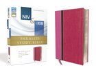 Niv/Msg Side-By-Side Study Personal Size Pink/Dark Pink (Black Letter Edition) Premium Imitation Leather