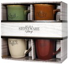 Ceramic Mugs 384 ML: Faith, Trust, Hope, Be Still (Set Of 4) Homeware