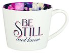 Ceramic Mug: Be Still and Know, Dark Floral Inside (384 Ml) Homeware