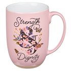 Ceramic Mug: Strength & Dignity, Pink (444 Ml) Homeware