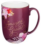 Ceramic Mug: Amazing Grace, Maroon/Gold (444 Ml) Homeware