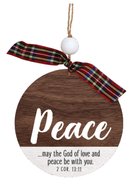 Christmas Ornament: Peace, Wood Dip, Natural White (Mdf) Homeware