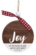 Christmas Ornament: Joy, Wood Dip, Natural White (Mdf) Homeware