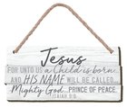 Christmas Ornament: Jesus, Stacked Wood, Natural Gray (Mdf) Homeware