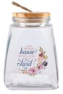 Gratitude Jar With Cards: As For Me & My House We Will Serve the Lord Glass With Bamboo Lid (Joshua 24:15) Homeware